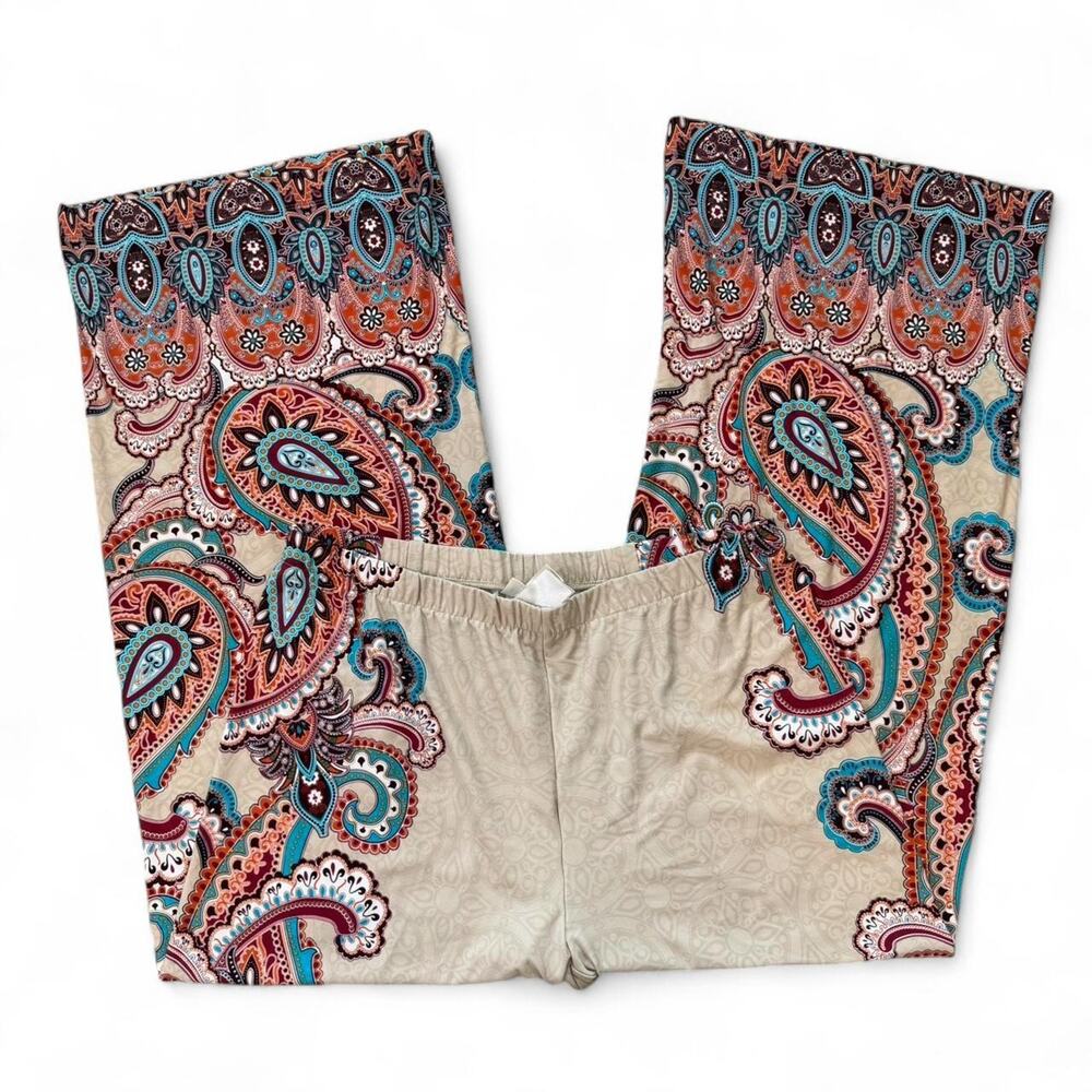 Chicos Paisley Print Wide Leg Pants